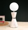 Sculpt Forme Hourglass Marble-Finish Table Lamp White & Chrome
