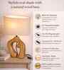 Sculpted Wood Table Lamp with Fabric Shade