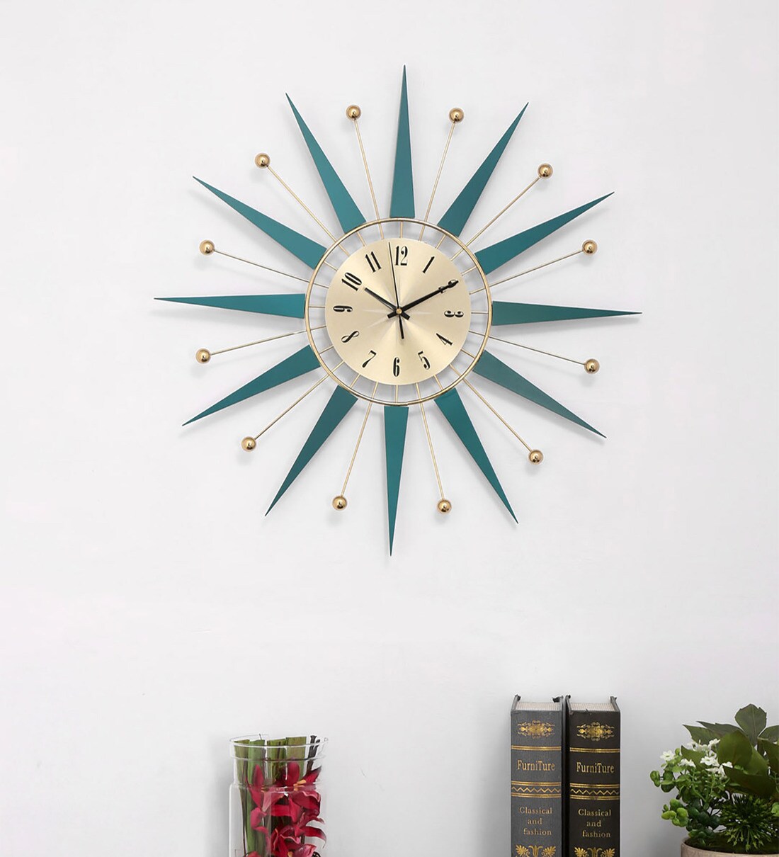 Buy Sea Green Engineered Wood Analog Wall Clock By Home Online Novelty Wall Clocks Wall Clocks Home Decor Pepperfry Product