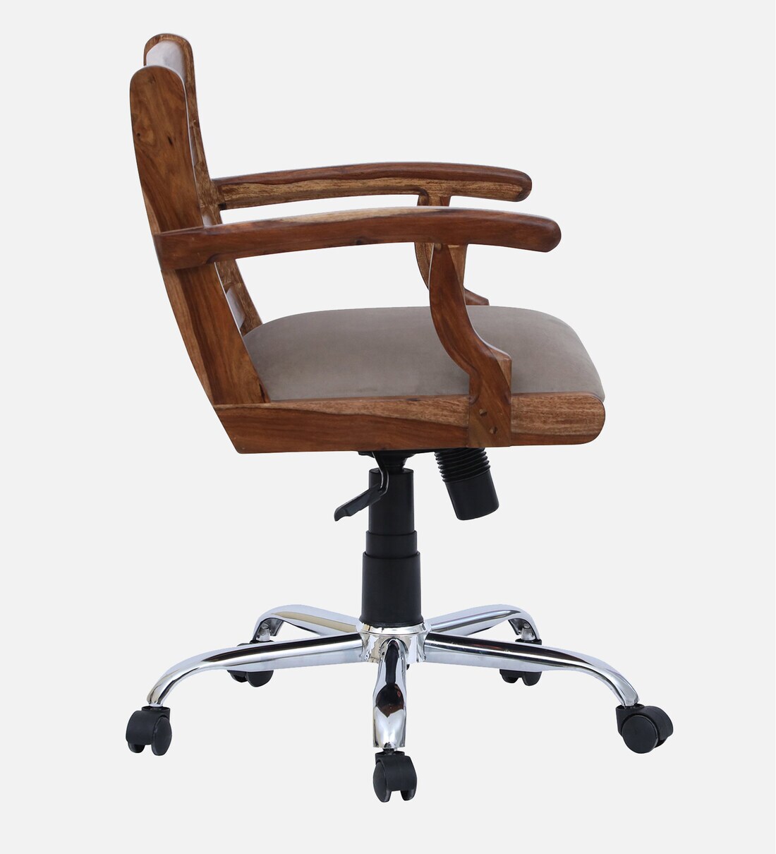 Buy Segovia Solid Wood Ergonomic Chair in Scratch Resistant Rustic