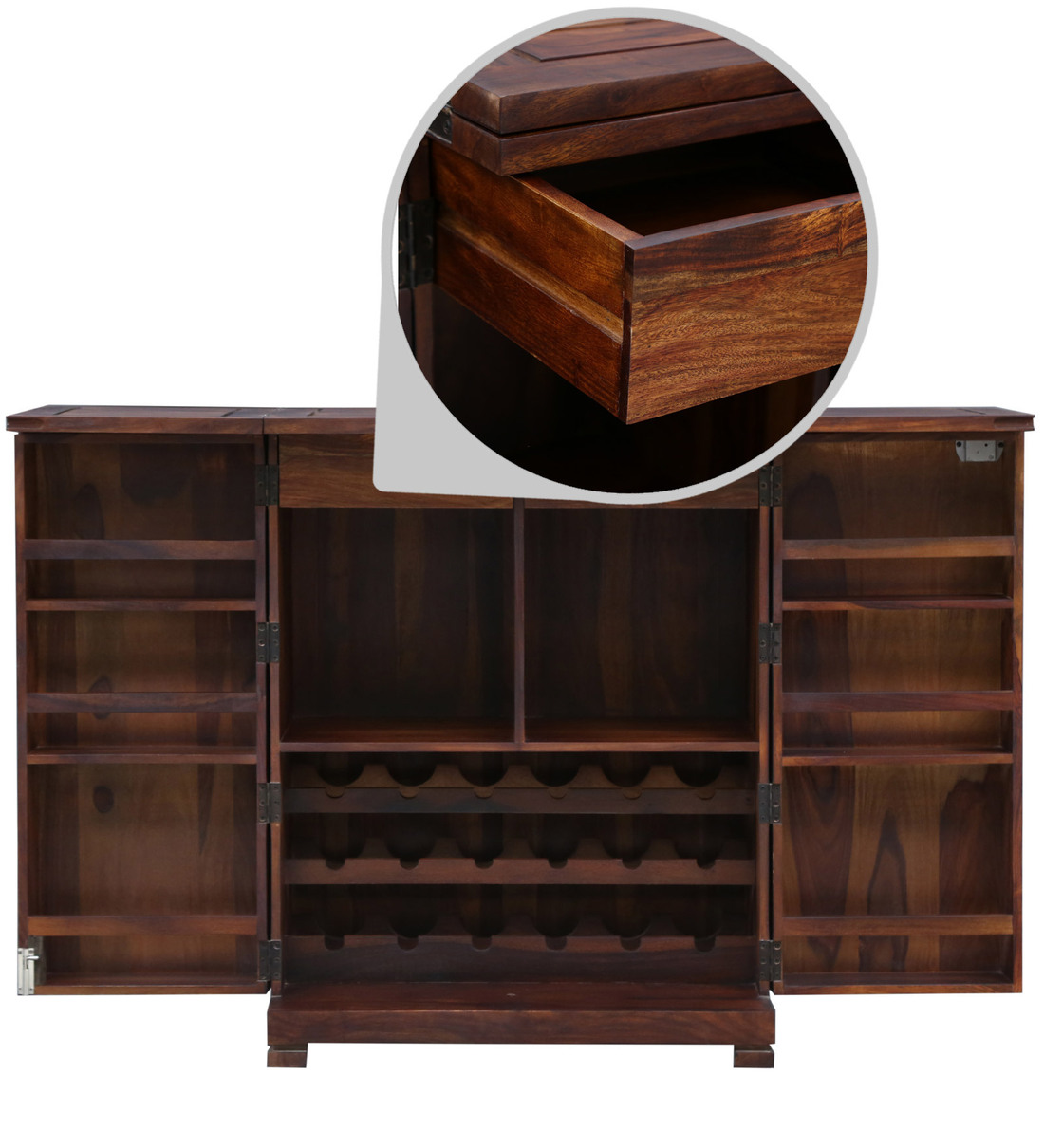 Buy Segur Solid Wood Bar In Provincial Teak Finish By Woodsworth Online Modern Bar