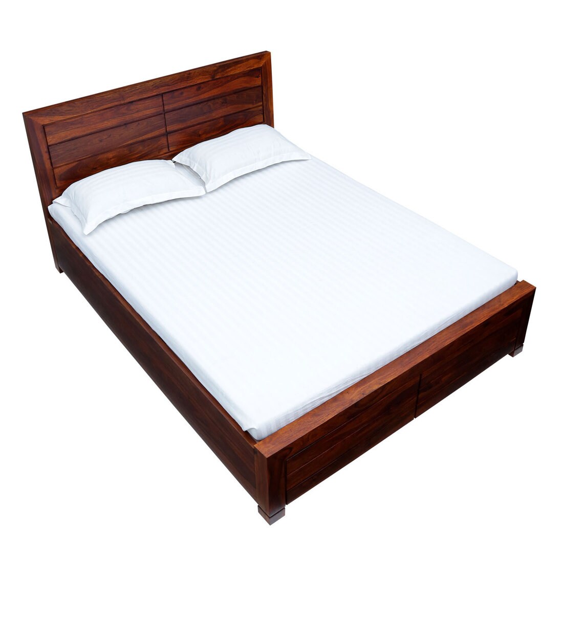 Buy Segur Solid Wood King Size Bed With Box Storage In Honey Oak Finish