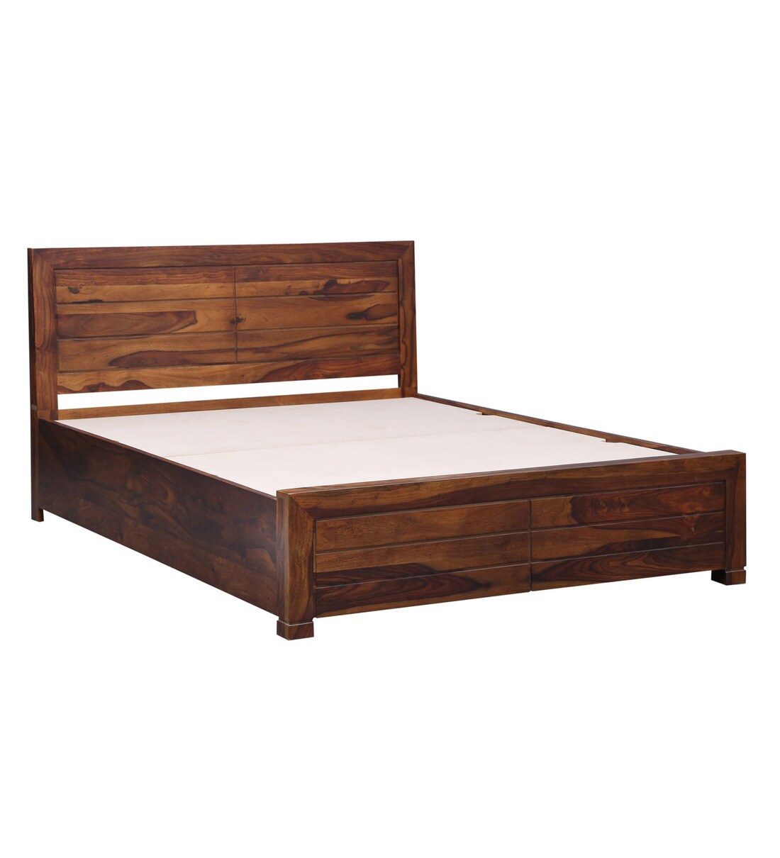 Buy Segur Solid Wood King Size Bed With Box Storage In Provincial Teak