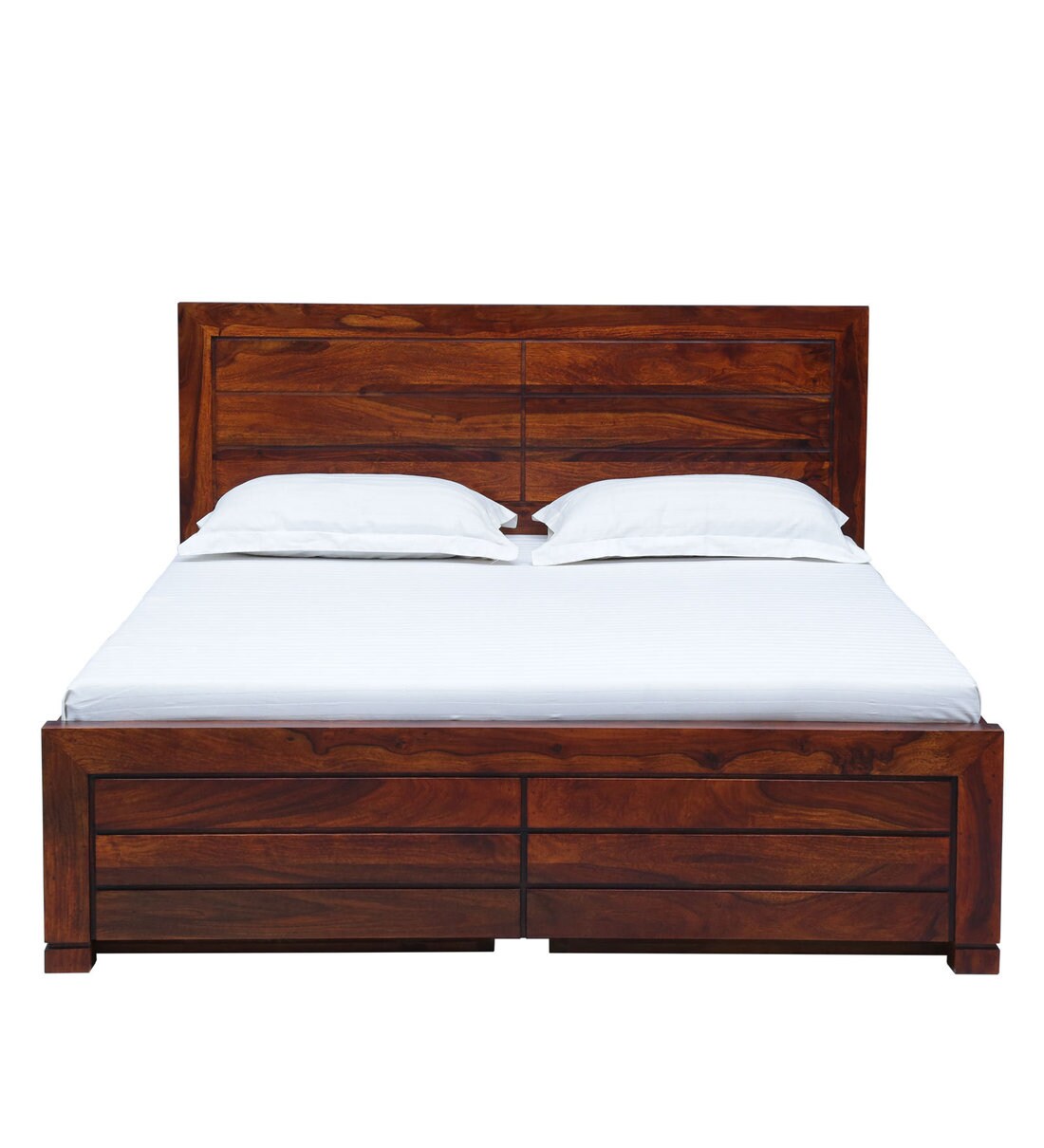 Buy Segur Solid Wood King Size Bed With Drawer Storage In Honey Oak