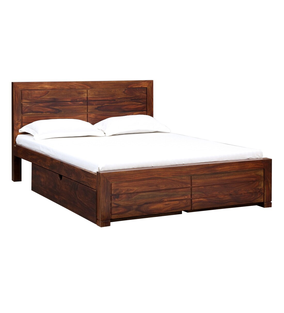 Buy Segur Solid Wood King Size Bed With Drawer Storage In Provincial
