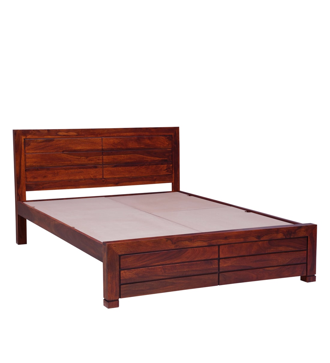 Buy Segur Solid Wood Queen Size Bed In Honey Oak Finish By Woodsworth