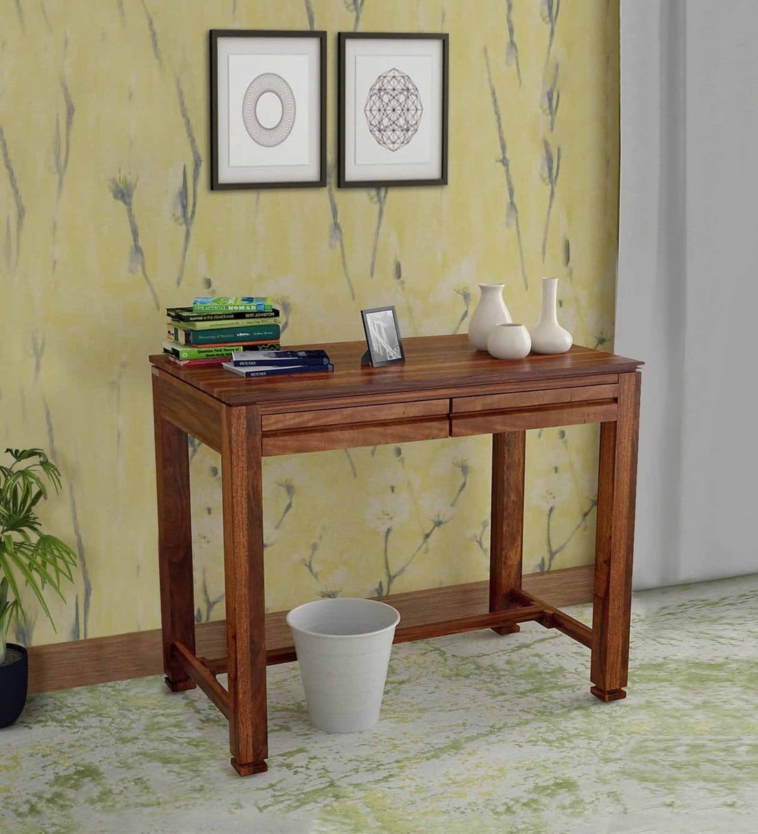 Buy Segur Solid Wood Study Table In Provincial Teak Finish By