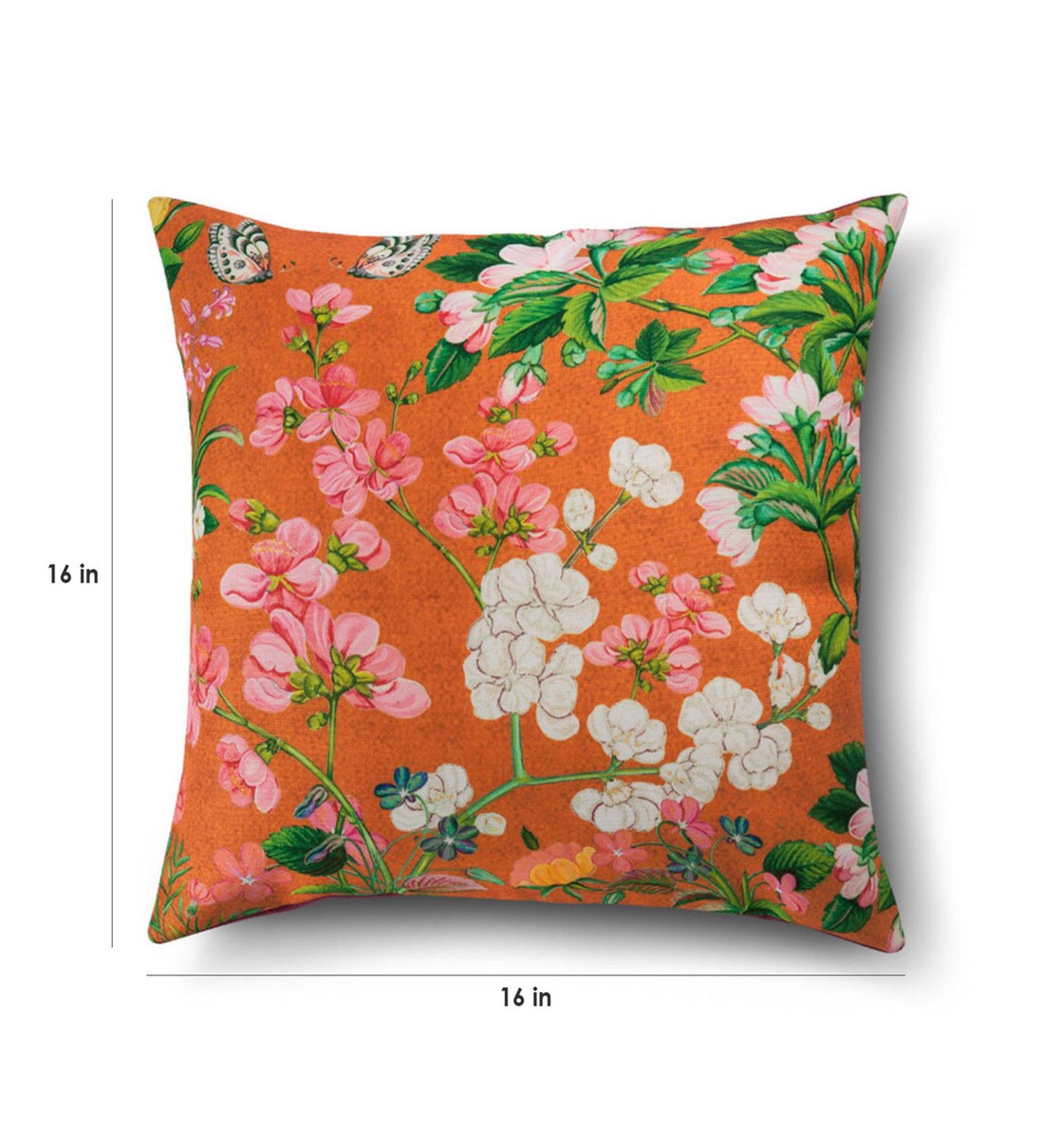 Buy Cotton Floral Pattern 16x16 Inch Cushion Covers (Set Of 2) Online
