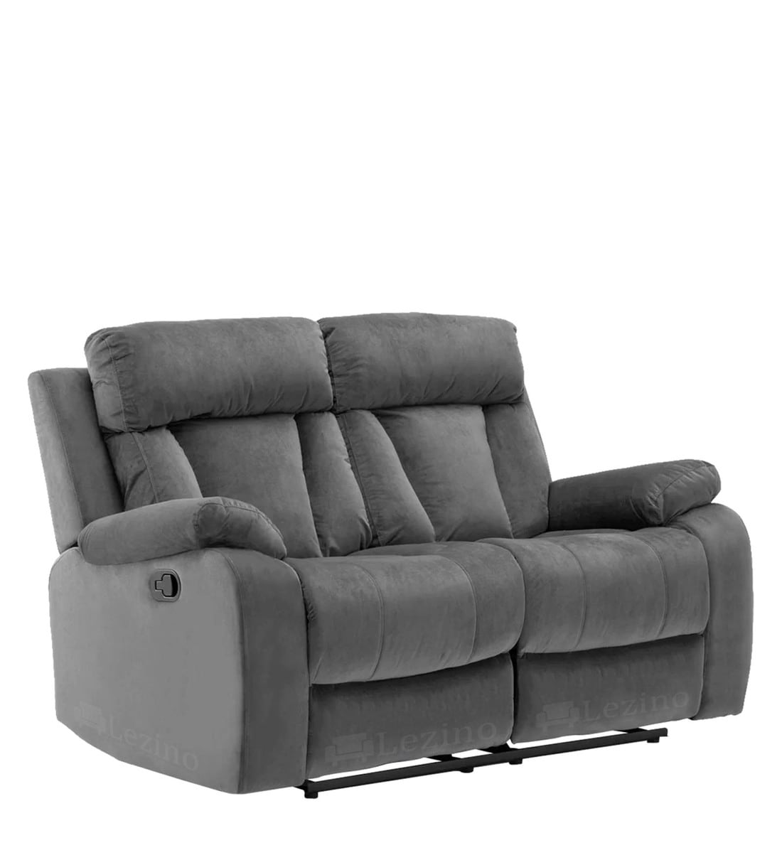 Buy Selino Fabric Manual 2 Seater Recliner In Grey Colour By Lezino 