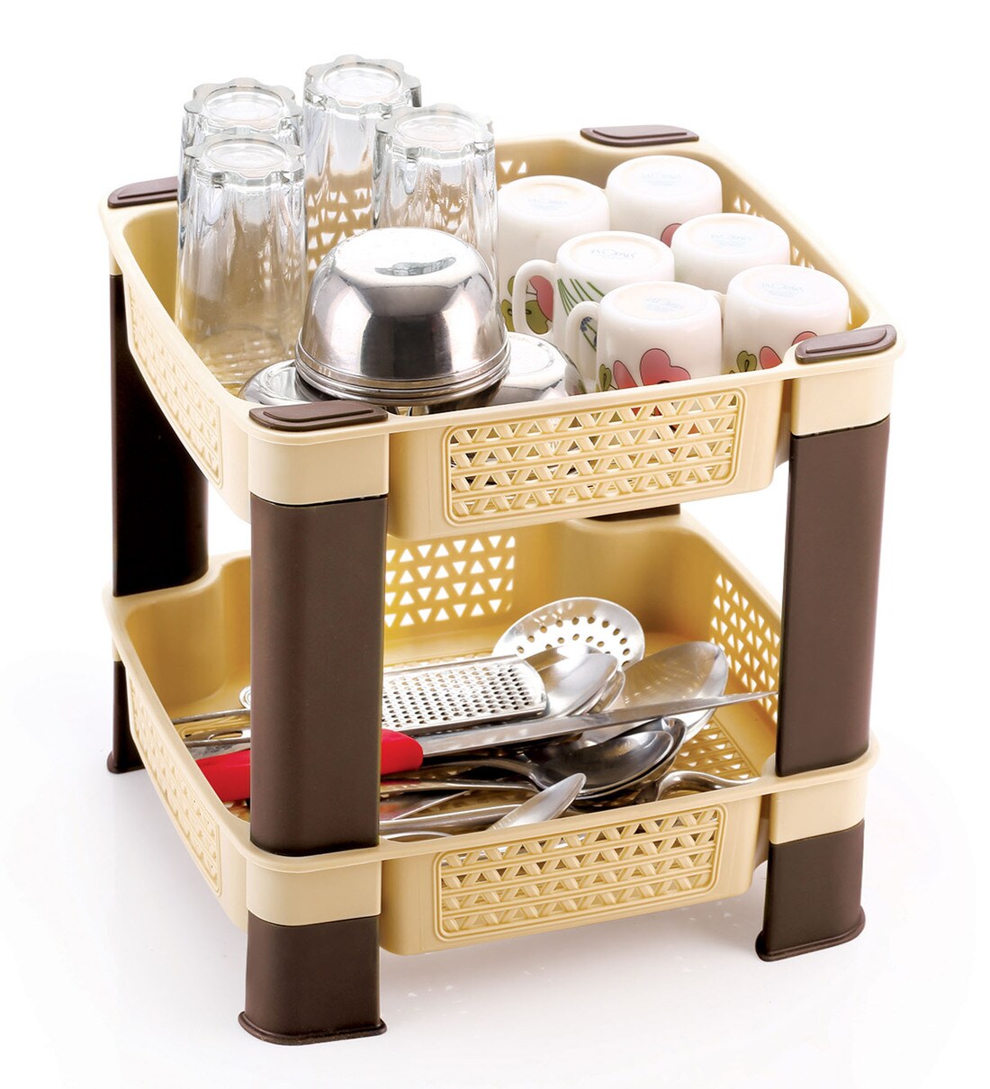 Buy Plastic 2 Tier Kitchen Storage Racks By Selvel Online - Kitchen