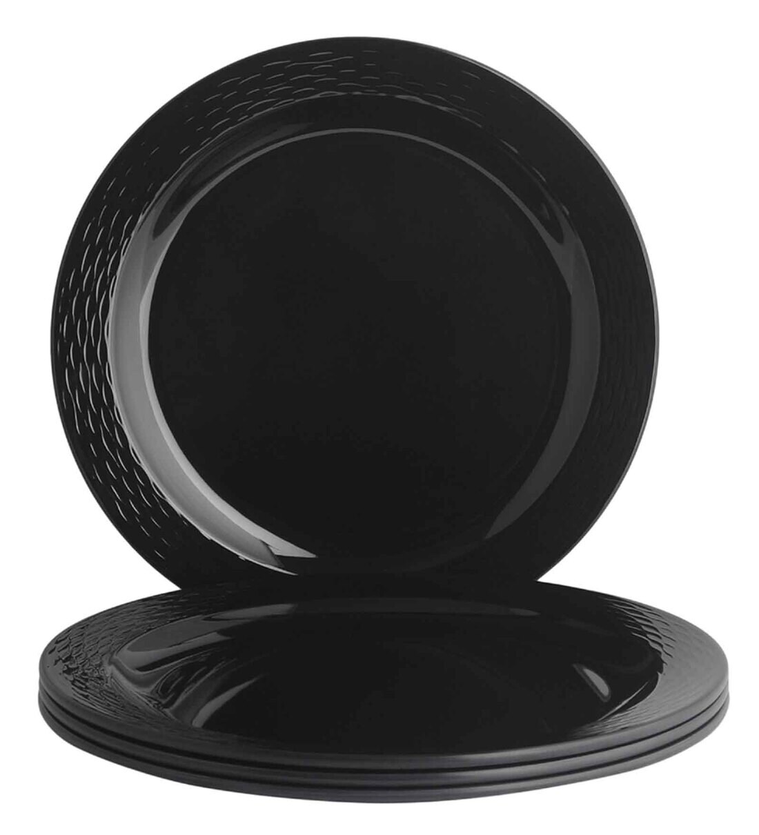 Buy Servewell Black Melamine Ripple Dinner Plate by VarEesha Online