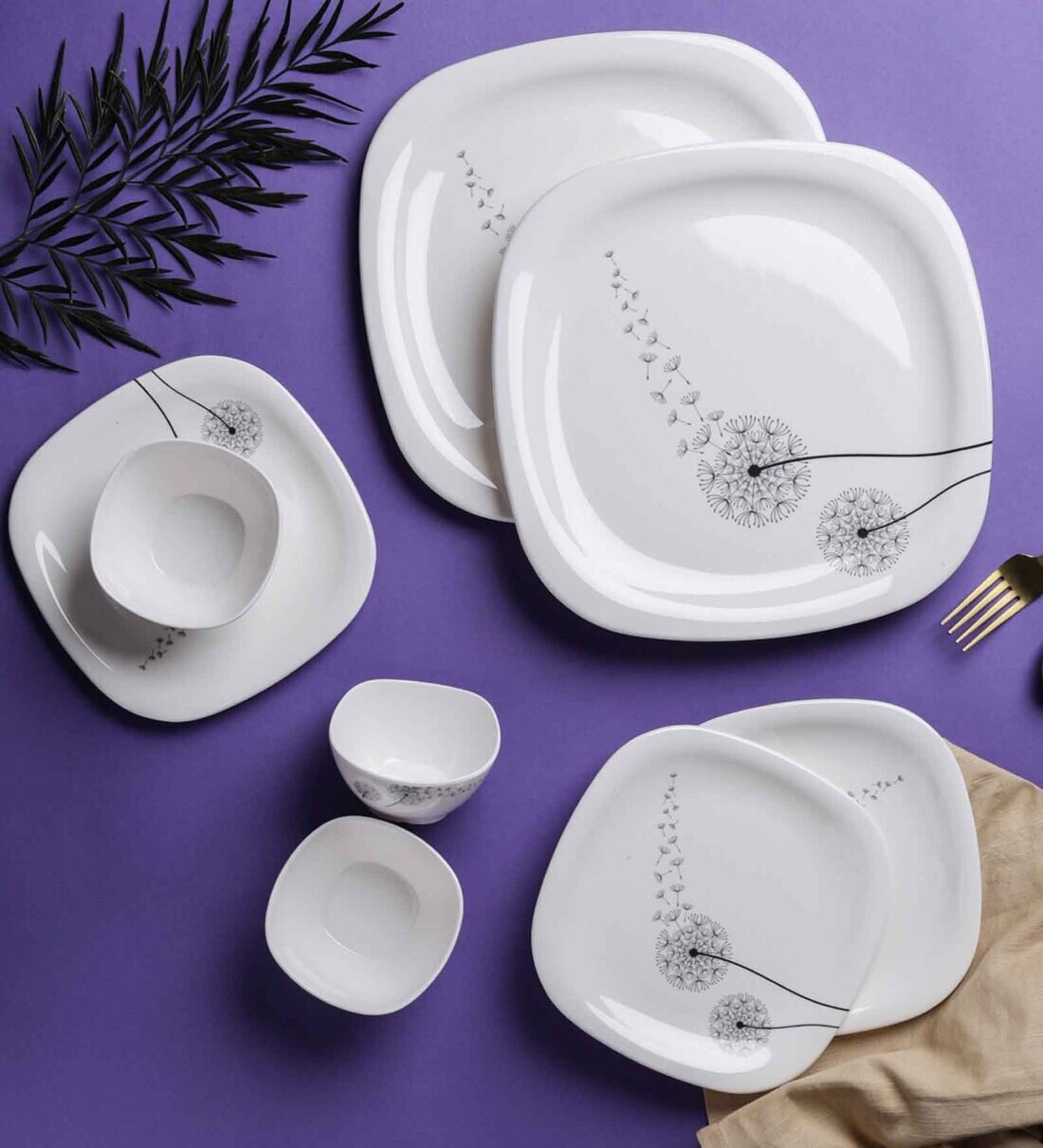 Buy Servewell Flutter 24 Piece Melamine Dinner Set By Vareesha Online - Dinnerware  Sets - Tableware - Home Decor - Pepperfry Product