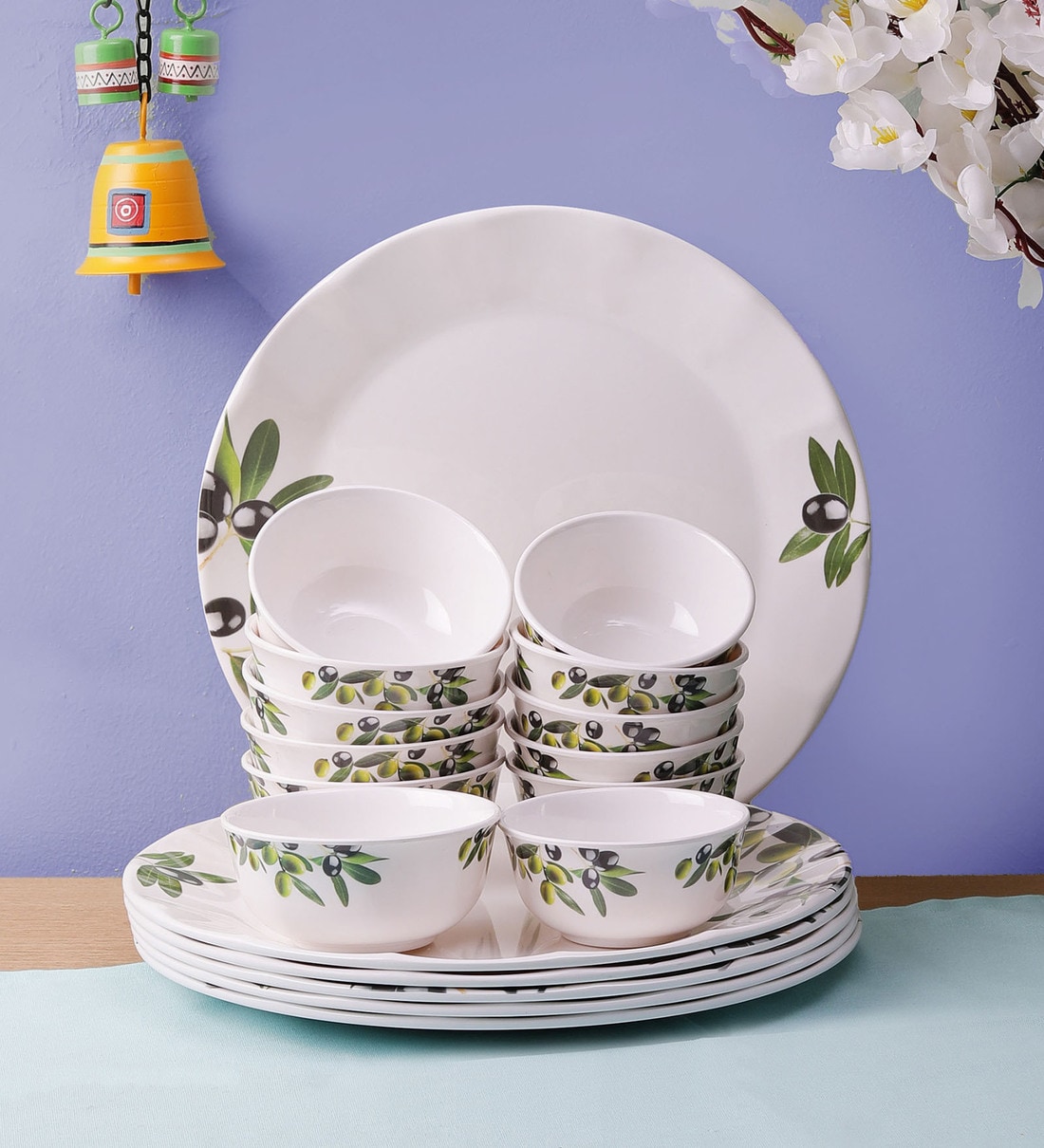 Buy Servewell Olives 18 Piece Melamine Dinner Set Online Melamine