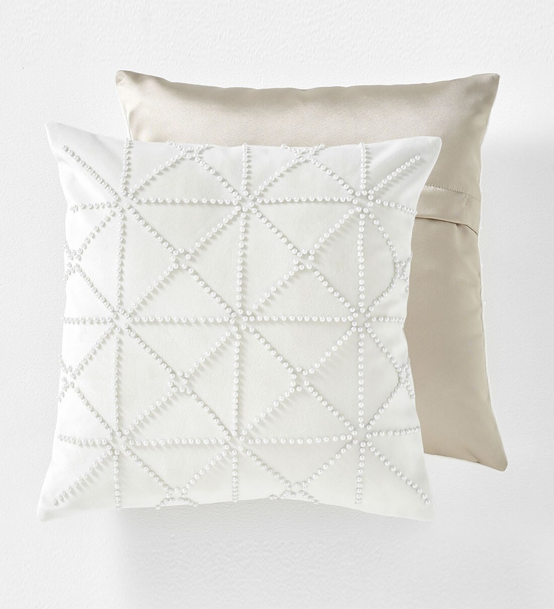 Buy Satin Geometric Pattern 16x16 Inch Cushion Covers (Set Of 2) Online
