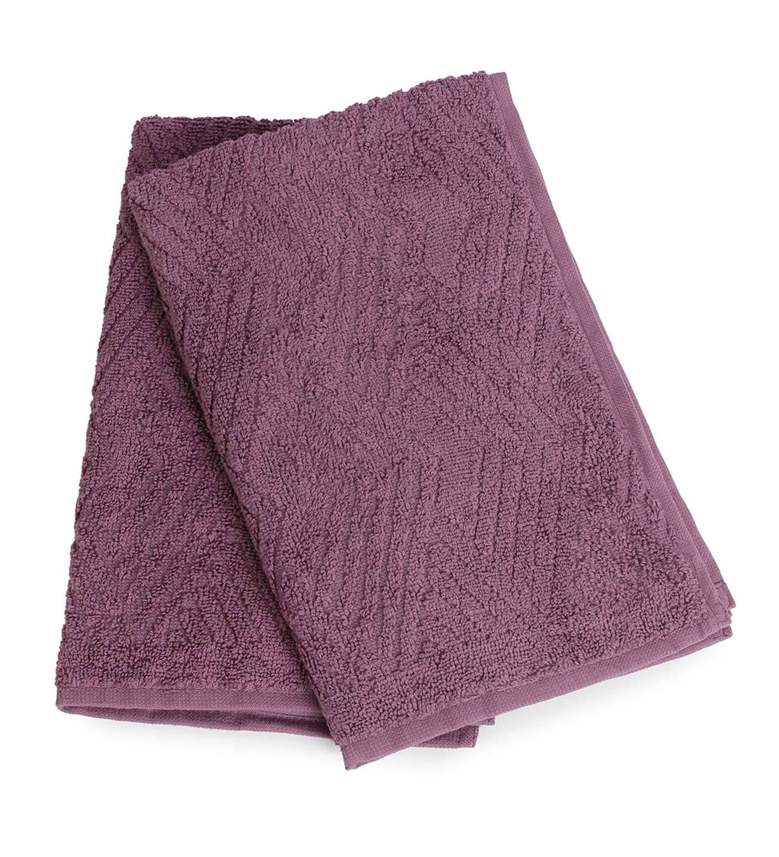 Buy Set Of 2 Purple Cotton 450 GSM Hand Towels By Softweave Online