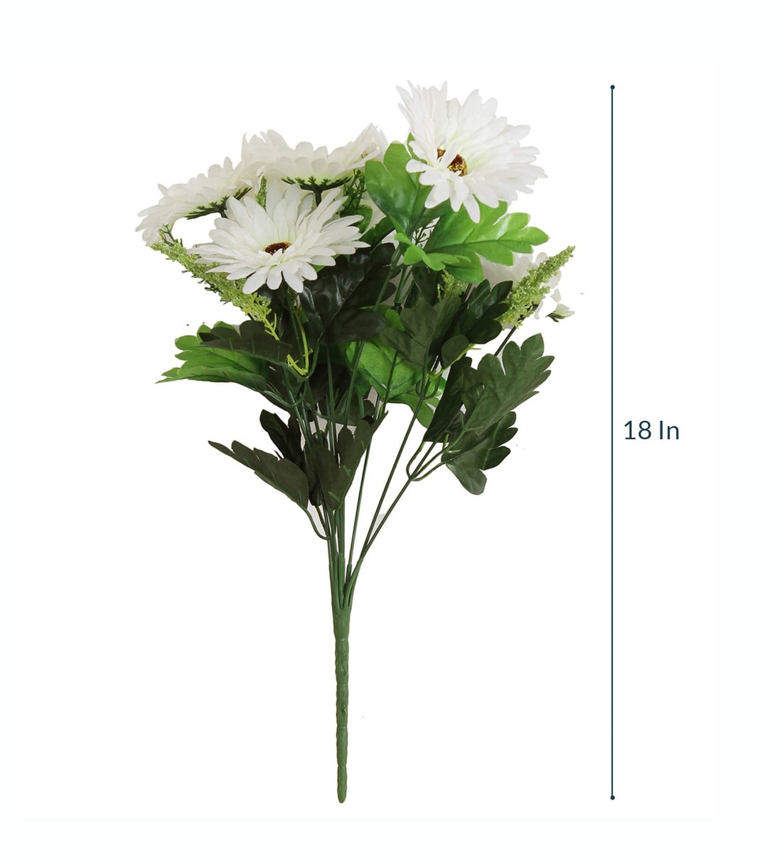 Buy White Fabric & Plastic Garabara Decoratives Artificial Flowers