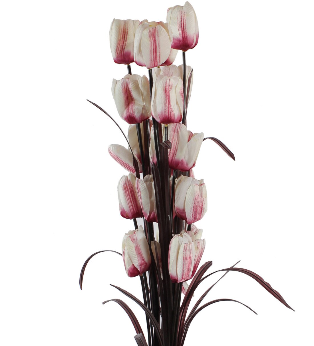 Buy White & Pink Artificial Tulip Flower Stick, Set of 4 by Fourwalls
