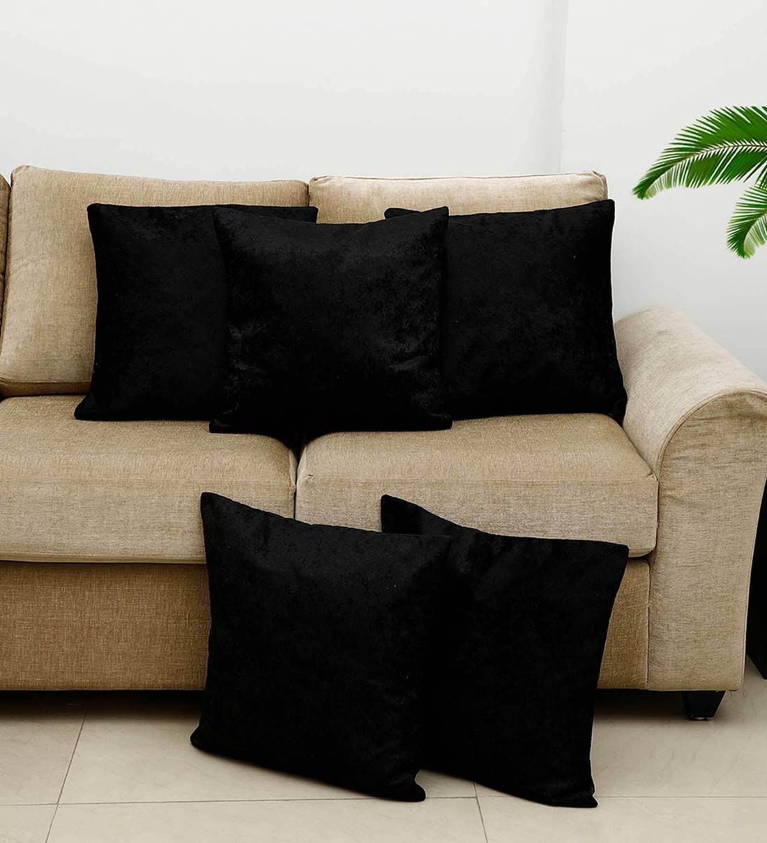 plain black cushion covers