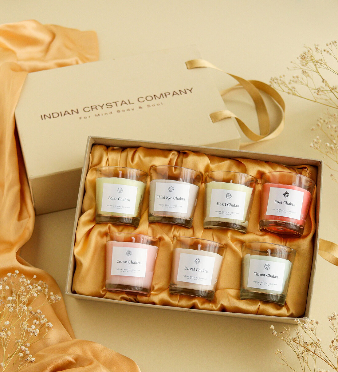 Buy Seven Chakra (Set of 7) Sandalwood Soy Wax Sented Jar Candle by