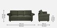 Selene 3 Seater Fabric Sofa In Chestnut Brown Colour