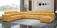 Seranova Leatherette Corner Sofa With Adjustable Headrests in Mustard Yellow Colour