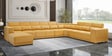 Seranova Leatherette Corner Sofa With Adjustable Headrests in Mustard Yellow Colour