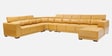 Seranova Leatherette Corner Sofa With Adjustable Headrests in Mustard Yellow Colour