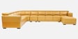 Seranova Leatherette Corner Sofa With Adjustable Headrests in Mustard Yellow Colour