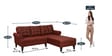 Serena Fabric LHS Sectional Sofa (2 + Lounger) In Garnet Red Colour