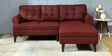 Serena Fabric LHS Sectional Sofa (2 + Lounger) In Garnet Red Colour