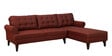 Serena Fabric LHS Sectional Sofa (3 + Lounger) In Garnet Red Colour