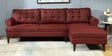 Serena Fabric LHS Sectional Sofa (3 + Lounger) In Garnet Red Colour