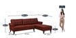 Serena Fabric LHS Sectional Sofa (3 + Lounger) In Garnet Red Colour