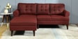 Serena Fabric RHS Sectional Sofa (2 + Lounger) in Garnet Red Colour