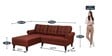 Serena Fabric RHS Sectional Sofa (2 + Lounger) in Garnet Red Colour