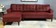 Serena Fabric RHS Sectional Sofa (3 + Lounger) in Garnet Red Colour
