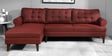 Serena Fabric RHS Sectional Sofa (3 + Lounger) in Garnet Red Colour