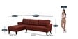 Serena Fabric RHS Sectional Sofa (3 + Lounger) in Garnet Red Colour
