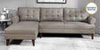 Serena Fabric RHS Sectional Sofa (3 + Lounger) in Sandy Brown Colour