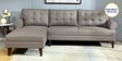 Serena Fabric RHS Sectional Sofa (3 + Lounger) in Sandy Brown Colour