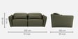 Serena Leatherette 3 Seater Sofa With With Extendable Seat In Green Color