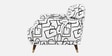 Serenee Abstract Linear 2 Seater Polyester Upholstered Sofa In White And Black Colour Serenee Abstract Linear 2 Seater Polyester Upholstered Sofa In White And Black Colour
