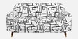 Serenee Abstract Linear 2 Seater Polyester Upholstered Sofa In White And Black Colour Serenee Abstract Linear 2 Seater Polyester Upholstered Sofa In White And Black Colour