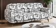 Serenee Abstract Linear 3 Seater Polyester Upholstered Sofa In White And Black Colour Serenee Abstract Linear 3 Seater Polyester Upholstered Sofa In White And Black Colour
