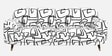 Serenee Abstract Linear 3 Seater Polyester Upholstered Sofa In White And Black Colour Serenee Abstract Linear 3 Seater Polyester Upholstered Sofa In White And Black Colour