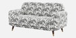 Serenee Safari Sketch 2 Seater  Polyester Upholstered Sofa In White And Black Colour