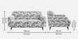 Serenee Safari Sketch 2 Seater  Polyester Upholstered Sofa In White And Black Colour