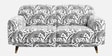 Serenee Safari Sketch 2 Seater  Polyester Upholstered Sofa In White And Black Colour