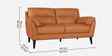 Sereno Leather Fabric 2 Seater Sofa Set In Brown Colour