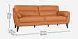 Sereno Leather Fabric 3 Seater Sofa Set In Brown Colour